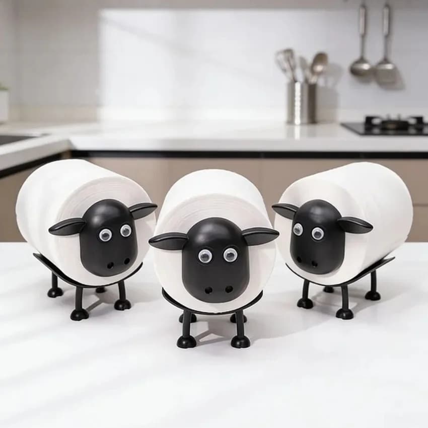 Toilet Paper Holders - Bathroom Roll Up Holder and Accessories-Independent Toilet Paper Holder - Black Sheep Design
