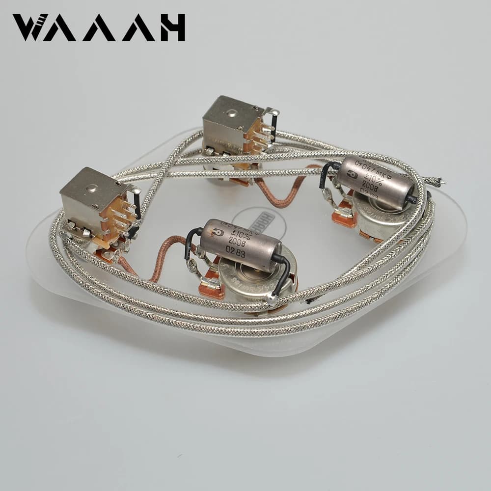 Electric Guitar 2T2V Prewired Loaded Guitar Wiring Harness Kit 500K Pots for LP Electric Guitar