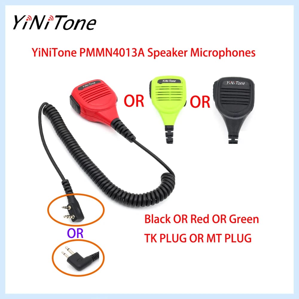 YiNiTone PMMN4013A TK/MT 2Pin Radio Speaker Microphones with 3.5mm Audio Jack For Motorola EP450 CP200D GP88 CP185 For Baofeng Q