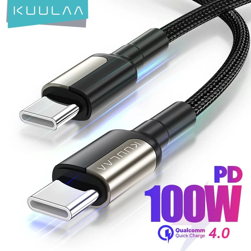 KUULAA USB C Cable to USB Type C Cable PD 100W Fast Charger Cord USBC to Type-C Cable for iPhone15 Samsung MacBook iPad Xiaomi