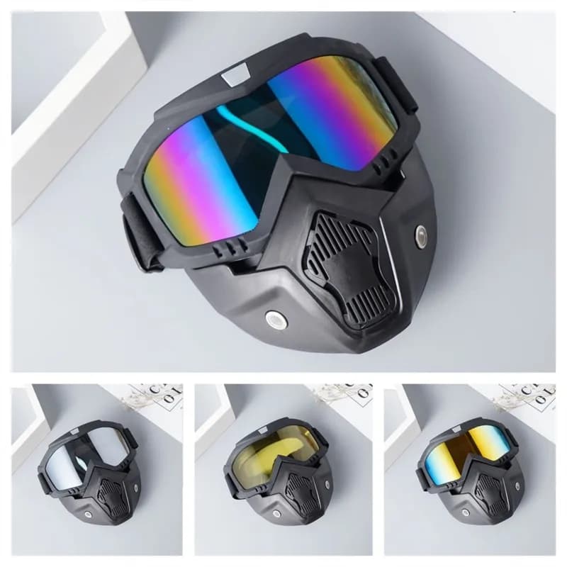 Winter Thermal Full Face Wind Cover, Anti-Glare Snow Goggles, ATV Off-Road Motorbike Face Guard, Cross Country Bike Mask