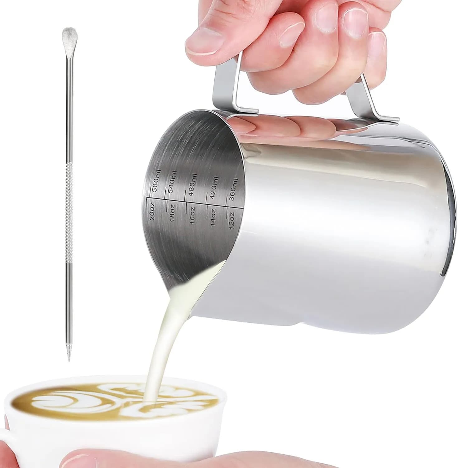 Stainless Steel Milk Frothing Pitcher Milk Frother Cup Milk Coffee Cappuccino Latte Art Barista Steam Pitchers Milk Jug Cup