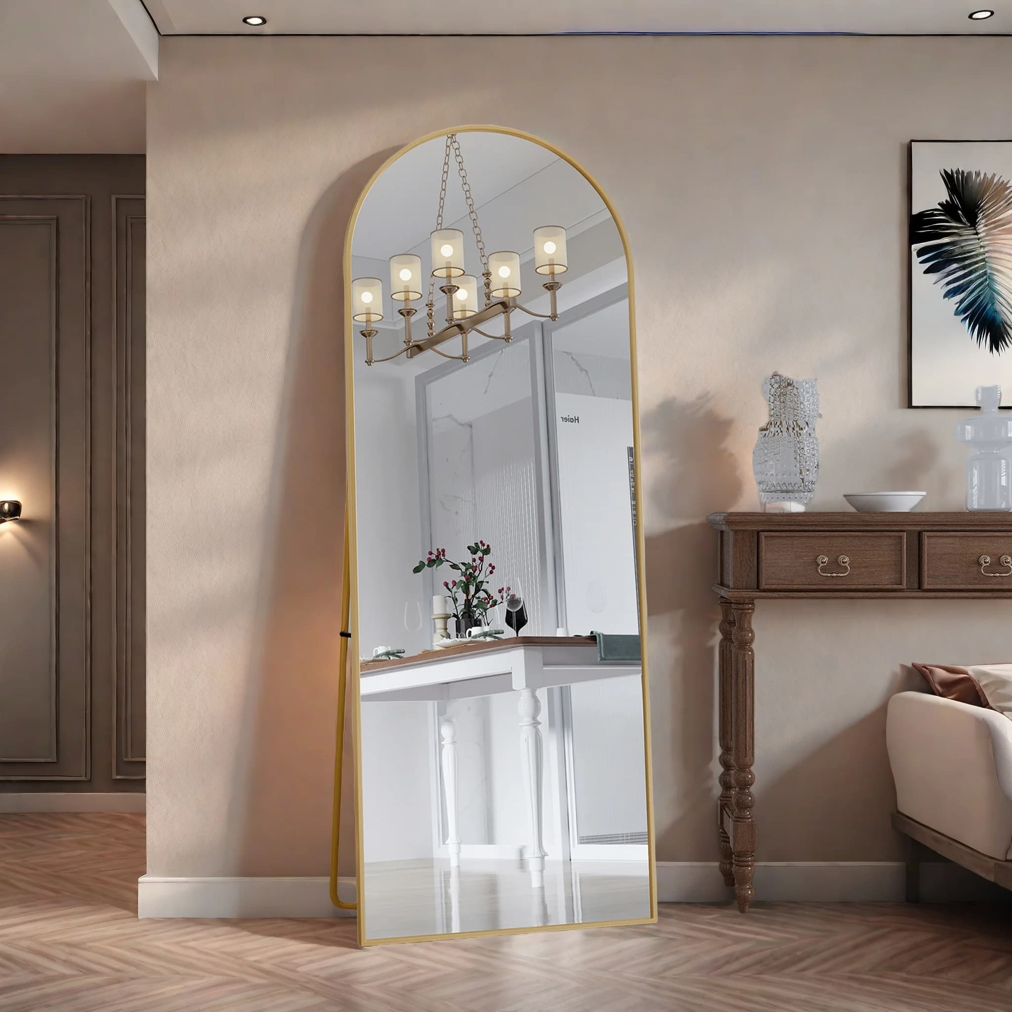 Full Length Mirror,Standing Mirror with Black Frame, Large Wall Mirror for Standing, Leaning or Hanging
