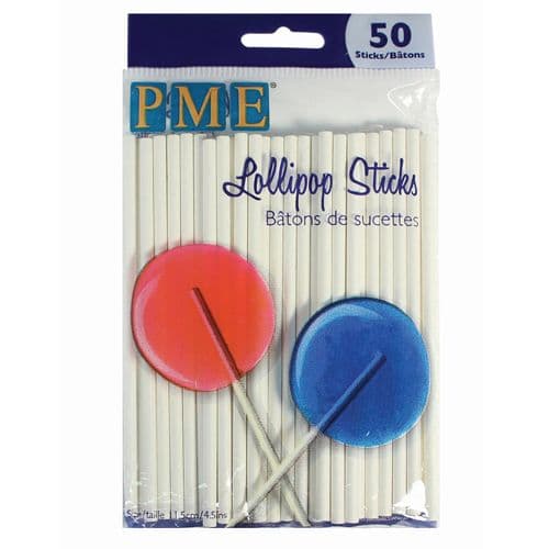 Slikkepinde - Lollipop Sticks - 11,5cm, 50 stk