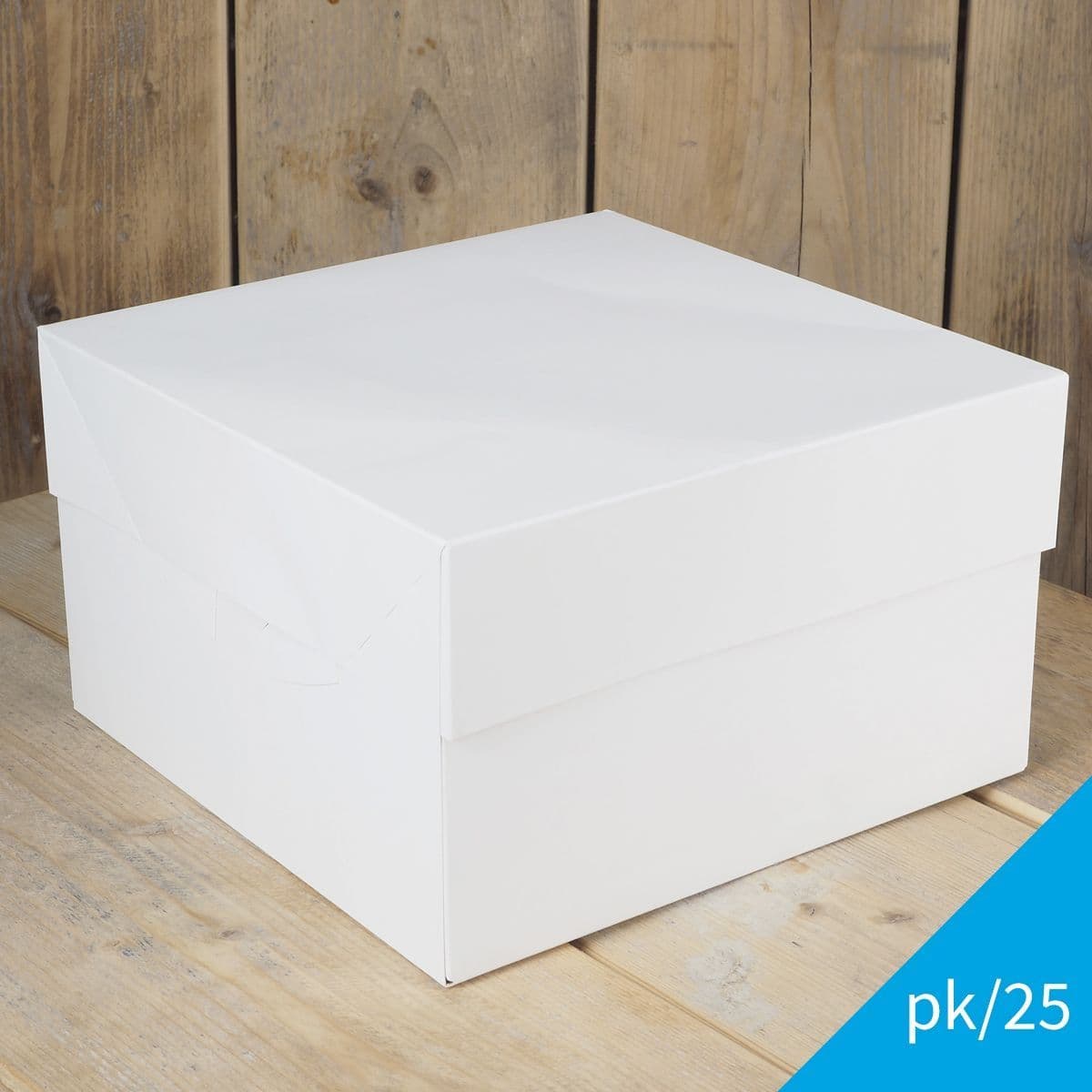 Kageboks Hvid, 30 x 30 x 15 cm, 25 stk. - FunCakes