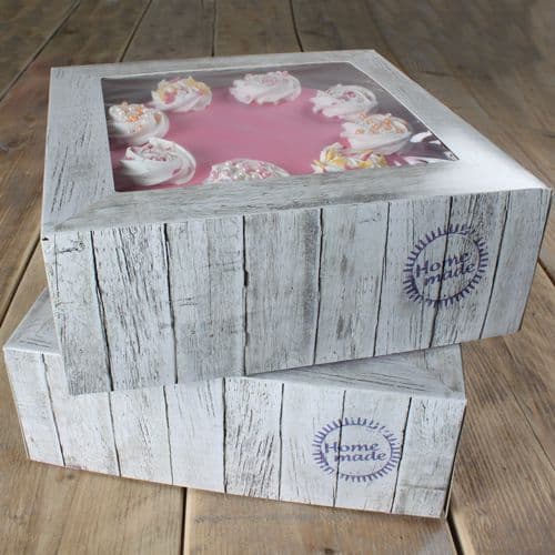 2x Kageboks med Rude, Pure, 26 x 26 x 12 cm - FunCakes