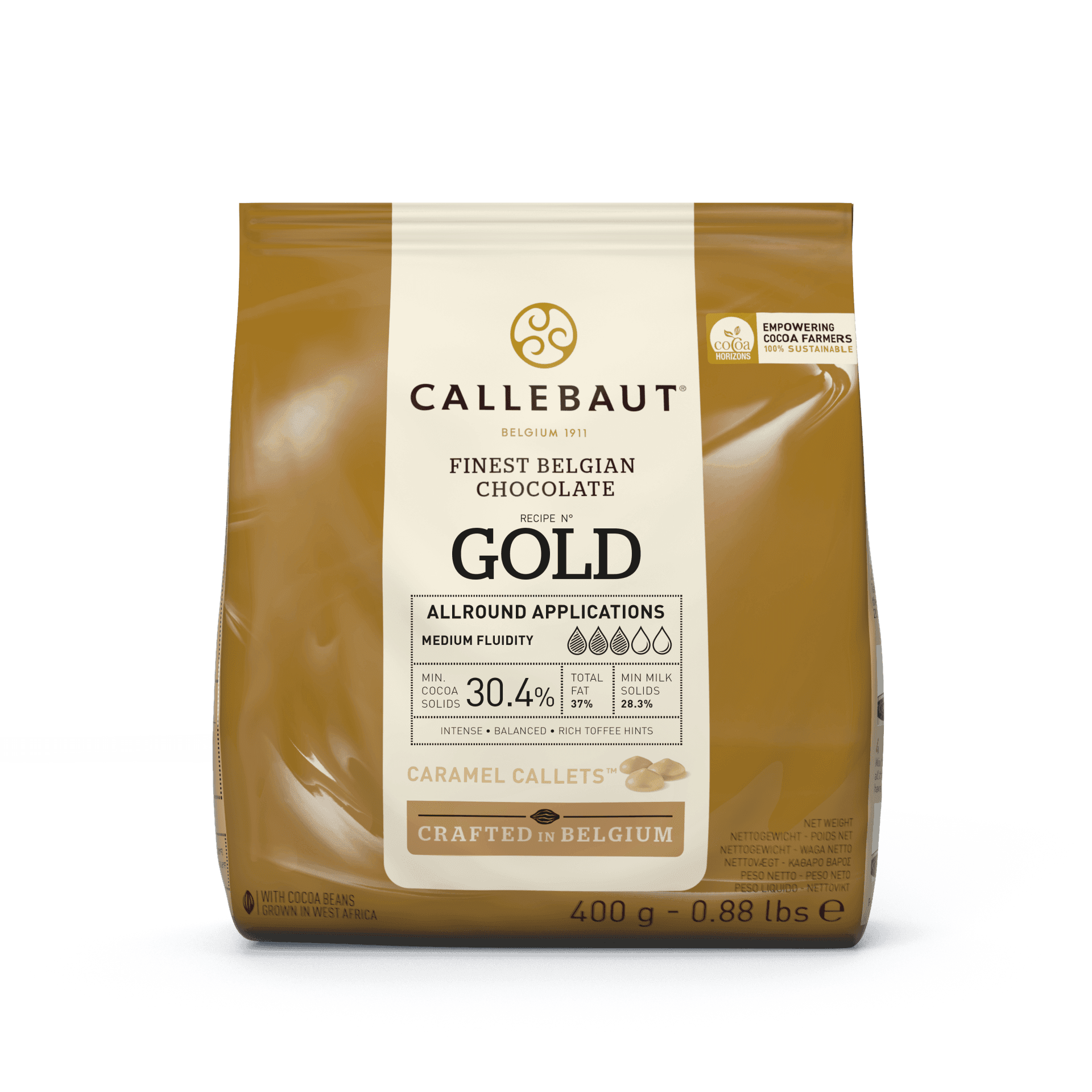 Callebaut Chokolade Gold - 30,4 % Kakao, 400g