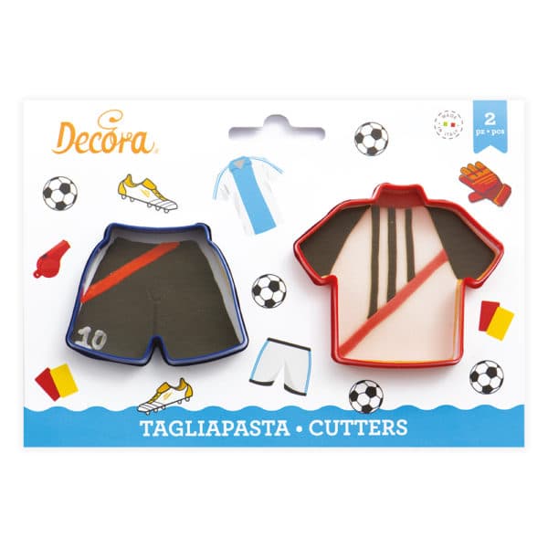 Fodbold Shorts og T-shirt Udstikkersæt - 2 dele, Decora