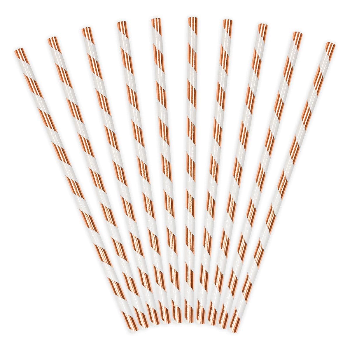 Papir Sugerør Rose Gold - 10 stk., PartyDeco