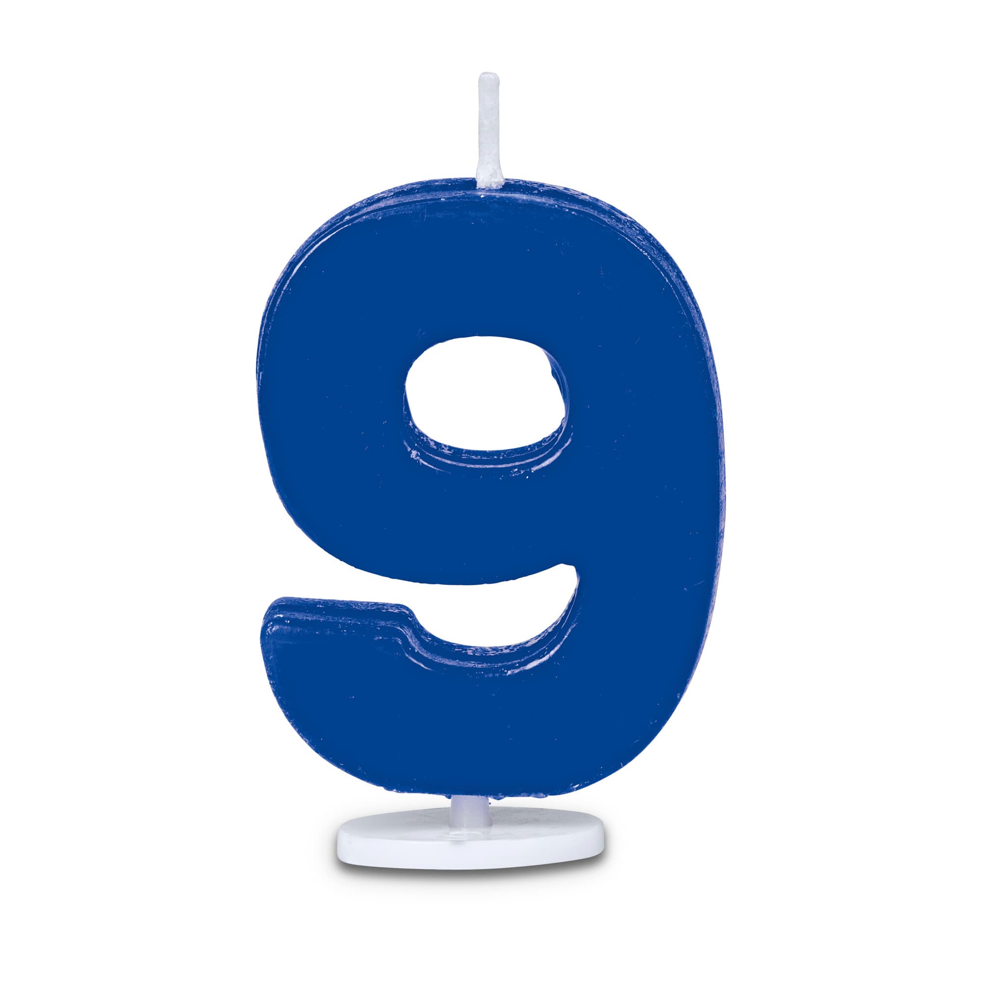 Blå Fødselsdagslys inkl. holder - Nr. 9, Städter