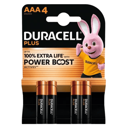 Duracell Plus Batterier MN2400 AAA  4 stk