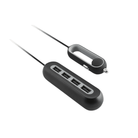 KSIX 4x USB A Sort Car Charger - 1,5m