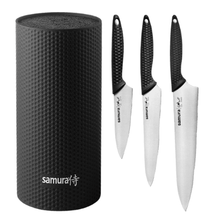 Samura SG-04 Golf Knivblok m. Tre Knive - 4 dele