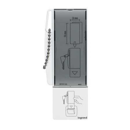 Legrand Mosaic hotel nøglekort med lable 2m hvi