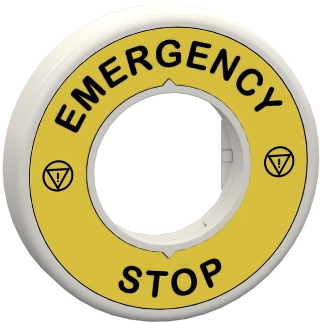 Schneider Nødstopskilt m/led r/h 24v engelsk