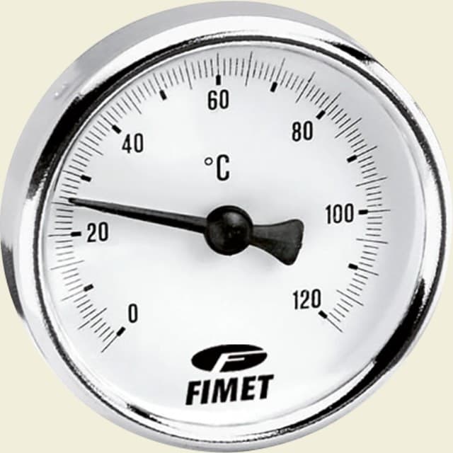 Termometer  ø100x50mm 0-120°. klasse 2