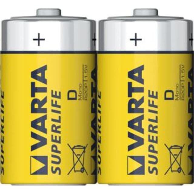 Batteri superlife d r20 2 stk folie