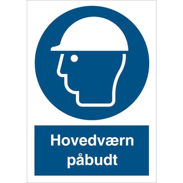 Jo safety Skilt hovedværn påbudt a5 210x148 plast