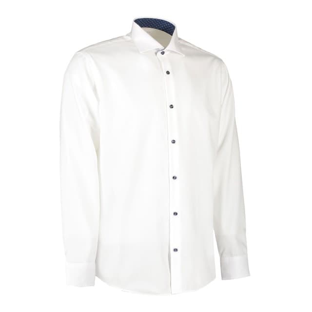 Seven seas Skjorte fine twill mf, læ hvid l