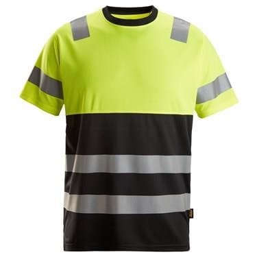 Snickers T-shirt high-vis sort/gul 2xl