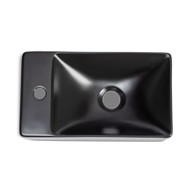 Blue label Håndvask, fi 38x22x10cm venstre mat sort