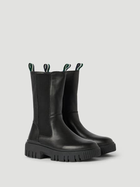 Björn Borg Women's Chelsea High Leather Boots Sort, 38