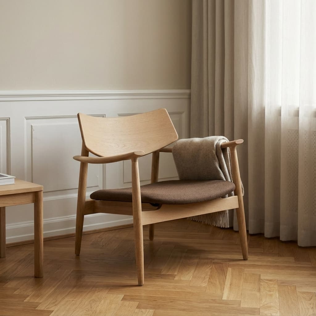 Lounge stol - Egetræ - Natur/brun