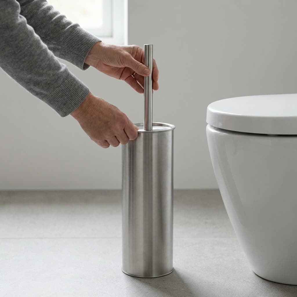 AURELION chrome toiletbørste i rustfrit stål view 2