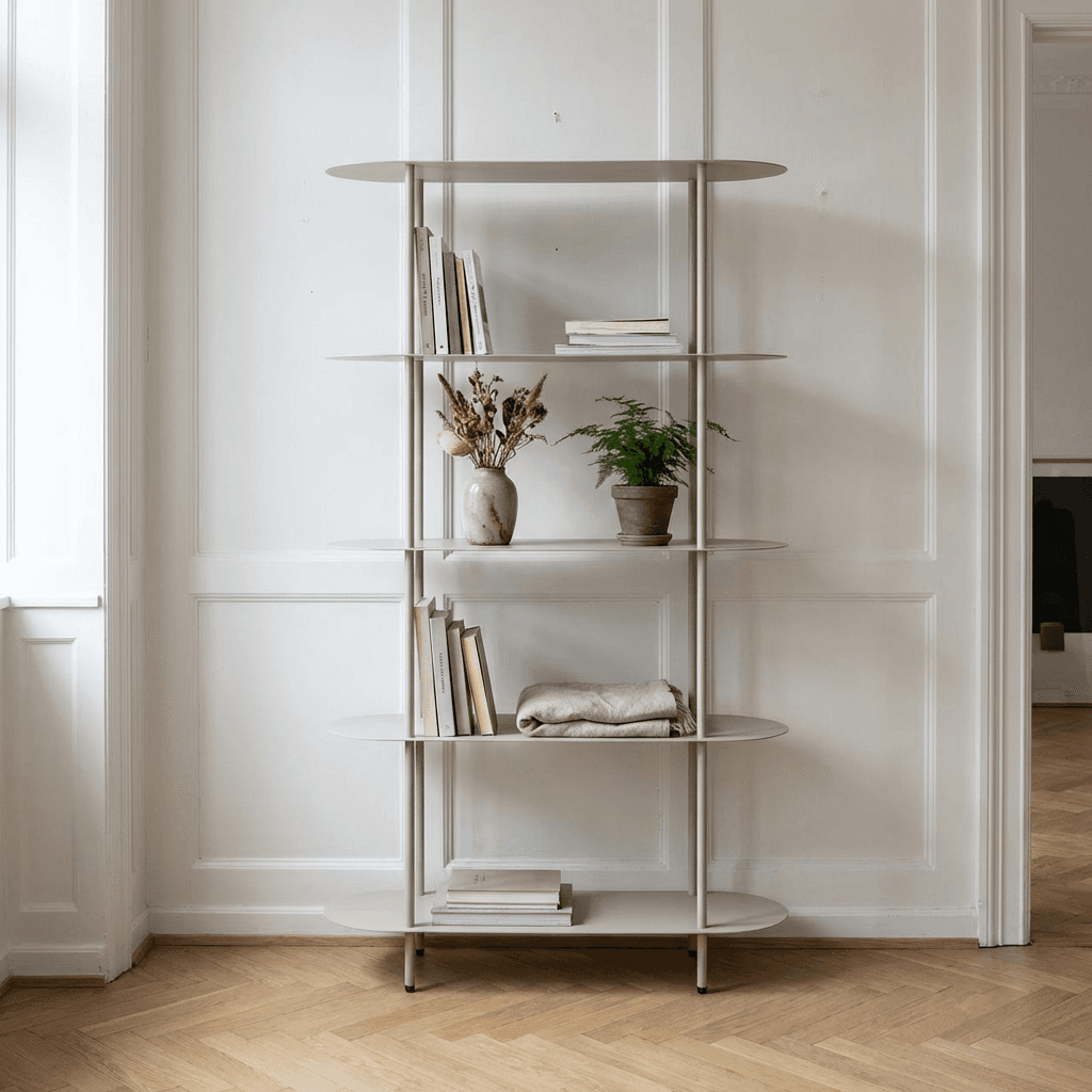 Metal reol med 5 hylder – Sandfarvet (90×150 cm) view 2