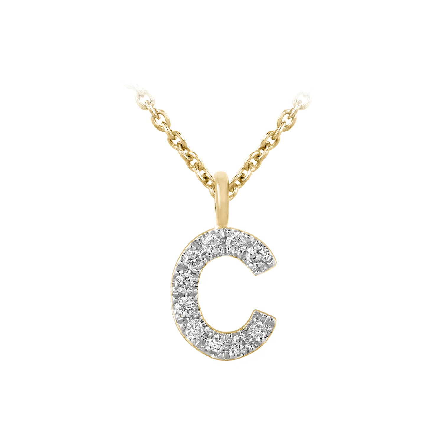 "My letter" Diamant bogstav C inkl. kæde i 14 kt. Guld eller hvidguld - 14 kt. guld