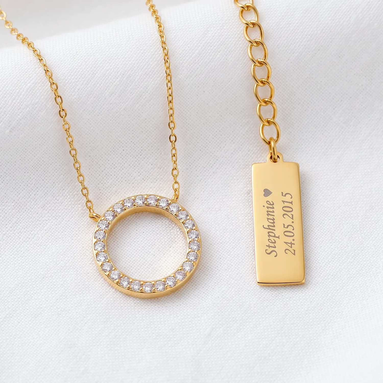 Halo halskæde, 18K FG | CC Jewellery