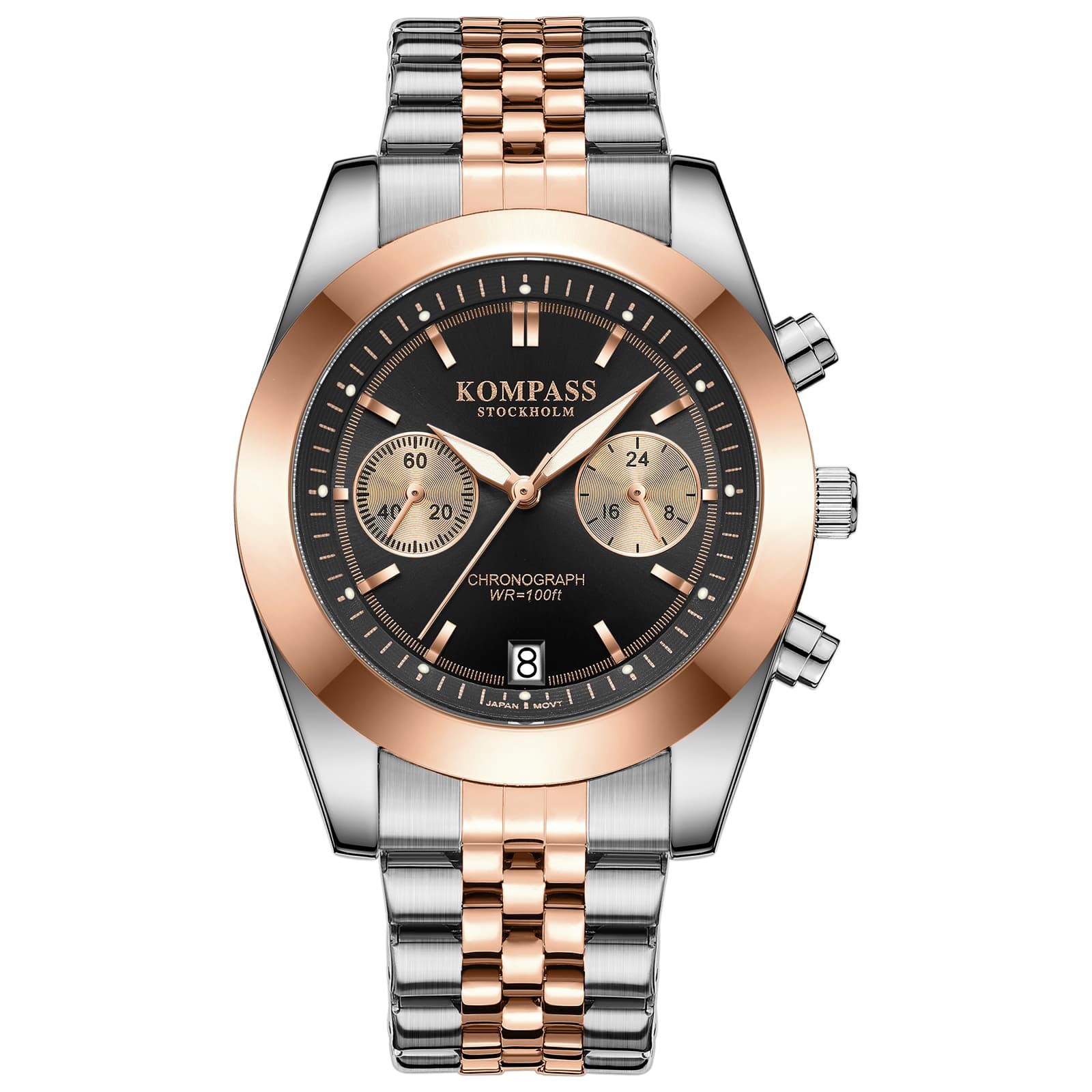Kompass Navigator Chrono Silver Rose Gold Black