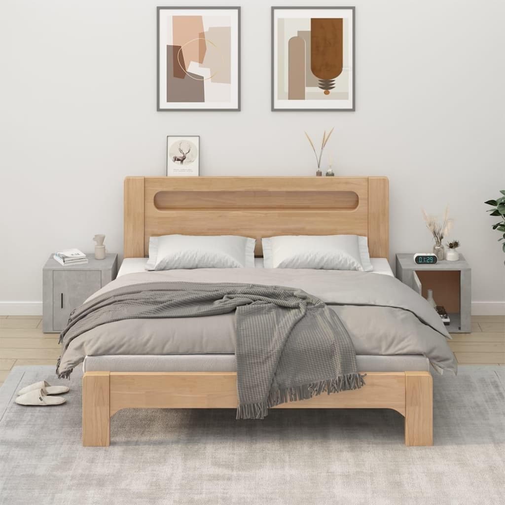 Sengeborde 2 stk. - 50×39×47 cm i betongrå, med opbevaring
