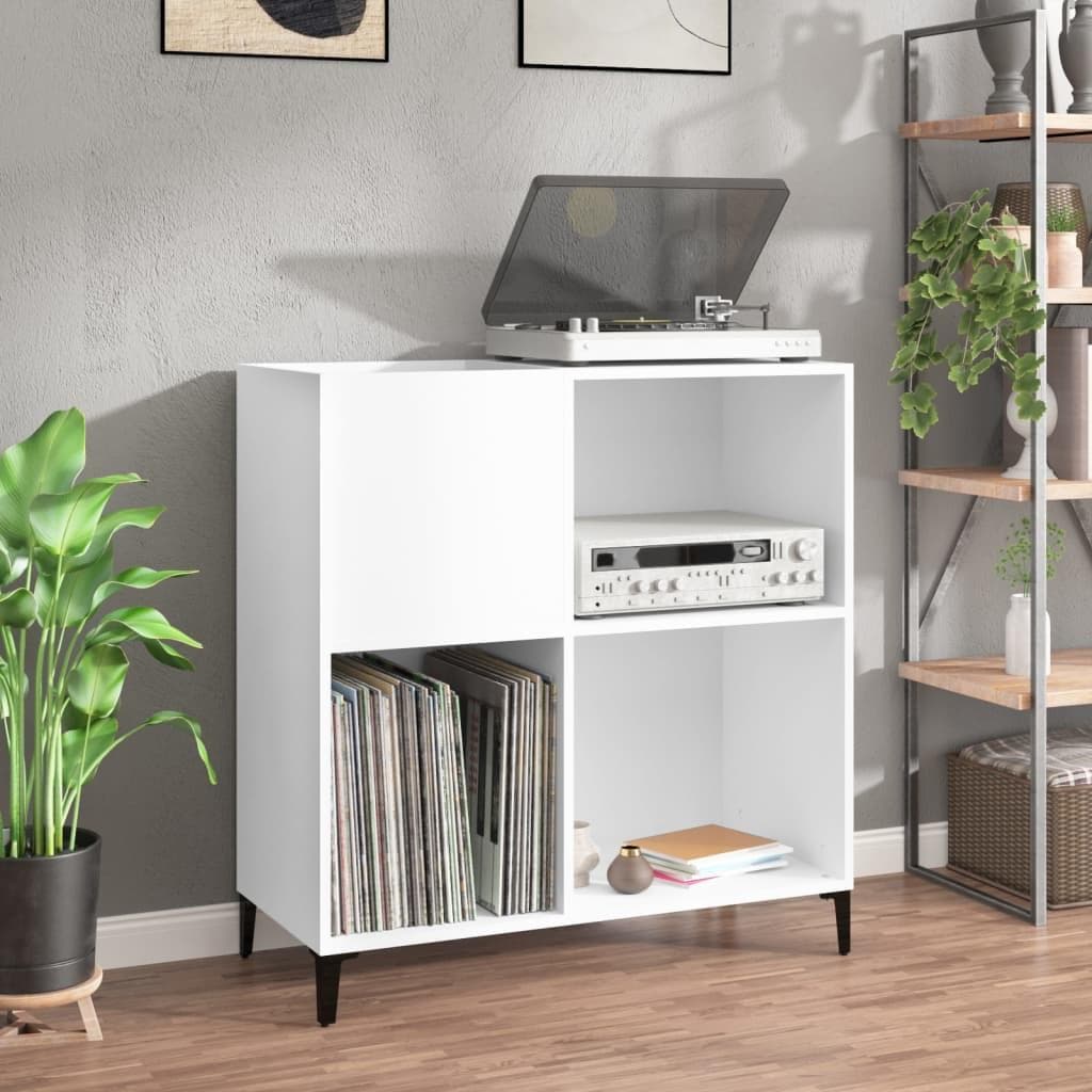 Vinylskab 84,5 × 38 × 89 cm i hvidt konstrueret træ