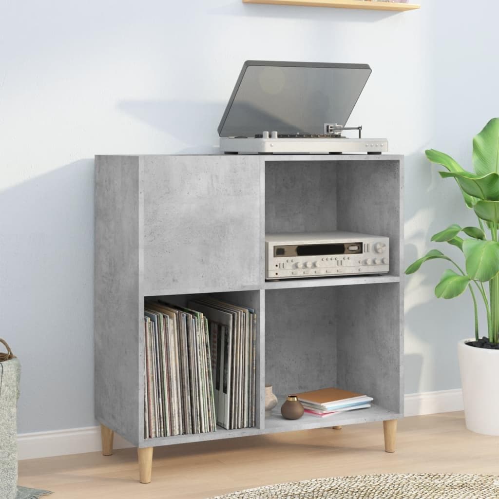 Vinylskab 84,5 × 38 × 89 cm i konstrueret træ - betongrå