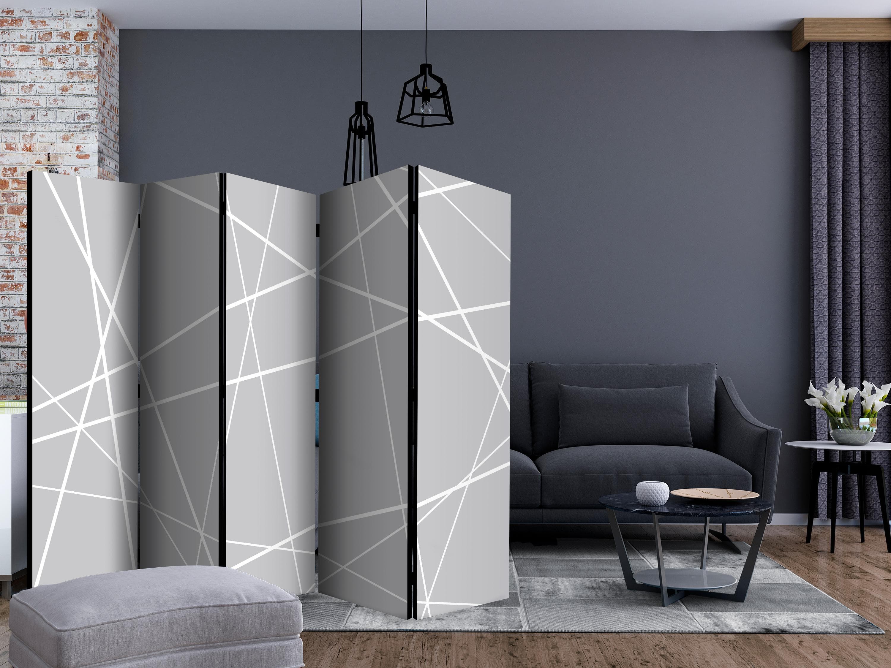 Skærmvæg Modern Cobweb II rumdeler 225 x 172 cm - 225 x 172 cm - Akustik view 2