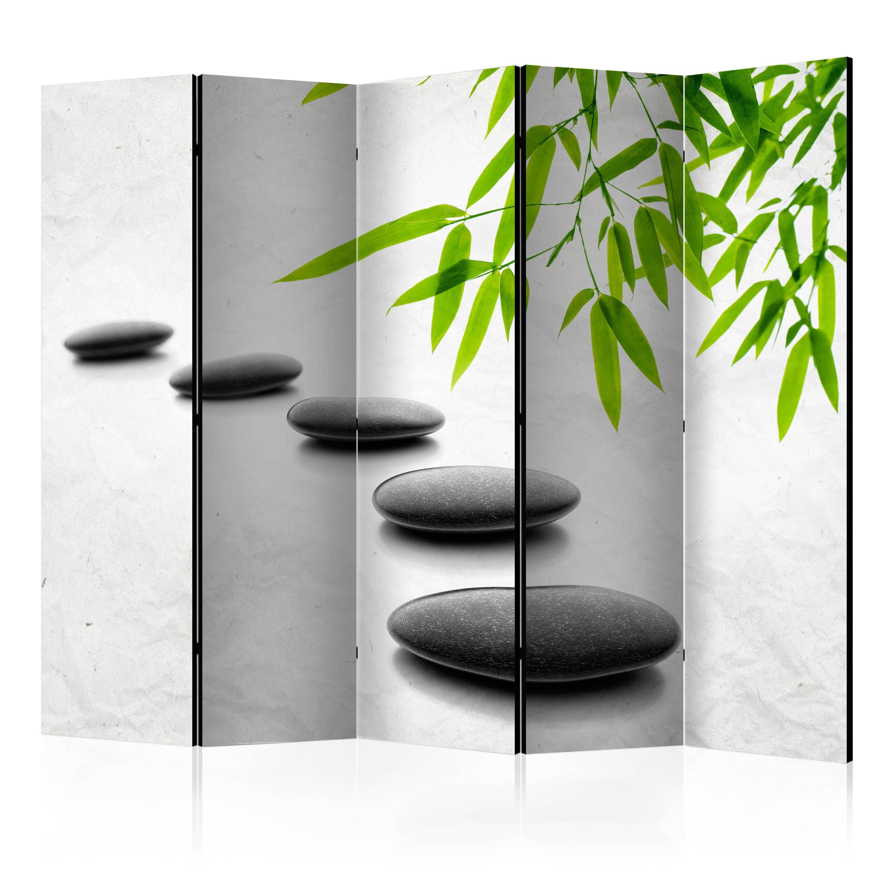 5-panels skærmvæg Zen Stones II rumdeler - 225 x 172 cm - Akustik