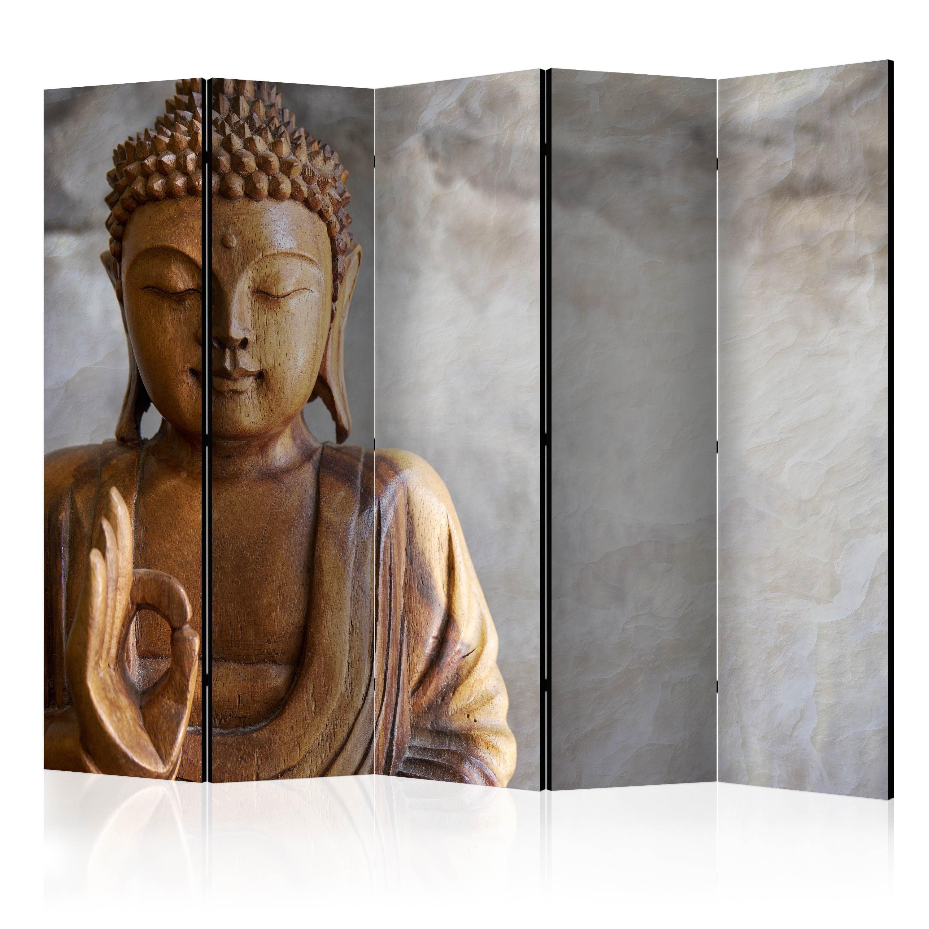 Orientalsk skærmvæg Buddha II 225 x 172 cm - 5 paneler - 225 x 172 cm - Akustik