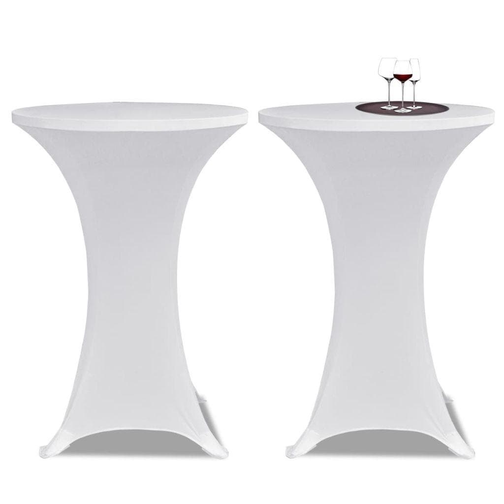 Stående borddække Ø70 - hvid stræk, 2 stk