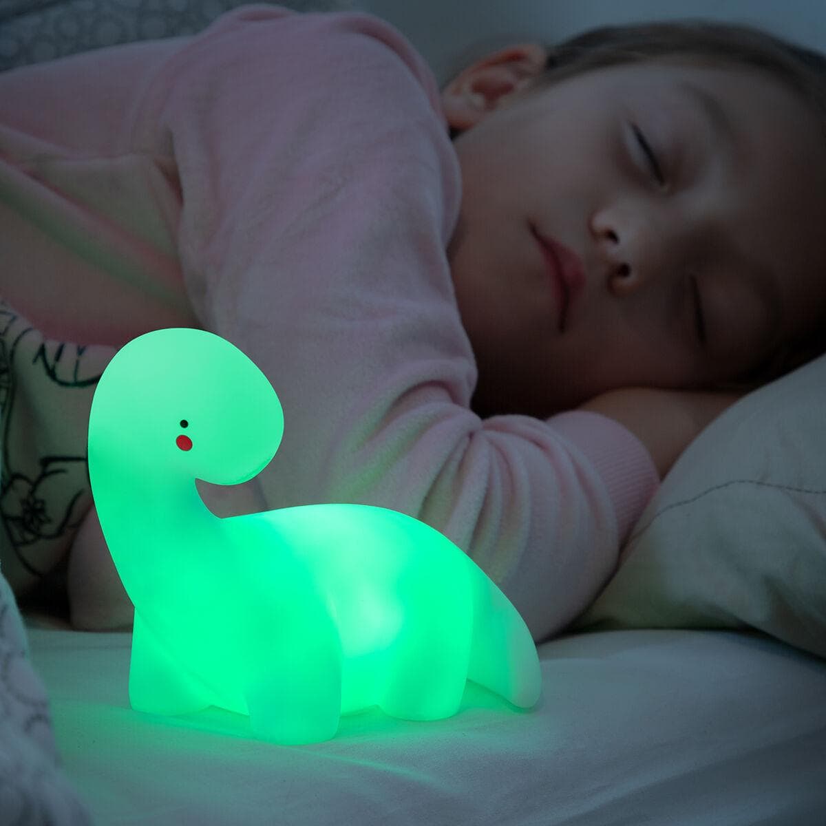 Dinosaur multifarvet LED-natlampe Lightosaurus