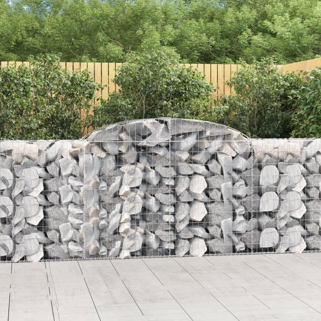 Buede gabionkurve - 6 stk. 300×50×100/120 cm i galvaniseret jern