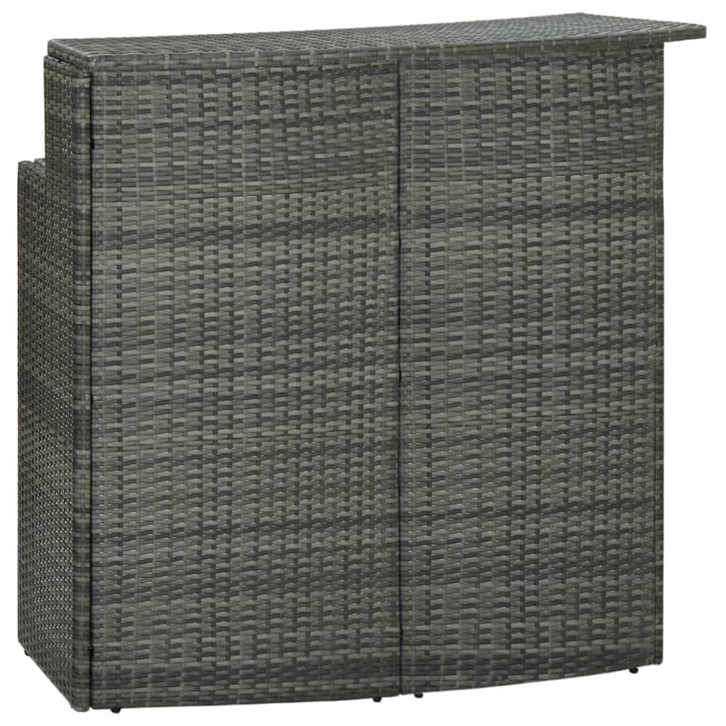 Barbord til haven 120x55x110 cm polyrattan grå