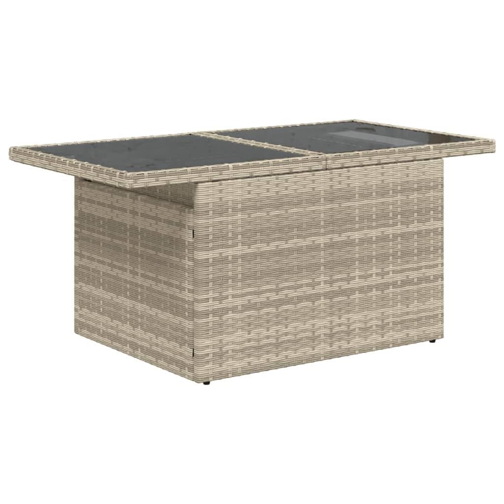Sofasæt til haven 6 dele med hynder i polyrattan lysegrå view 2