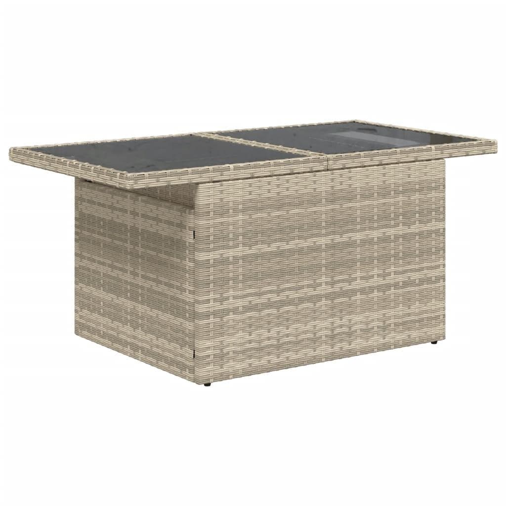 Sofasæt til haven 9 dele med hynder i polyrattan lysegrå view 2