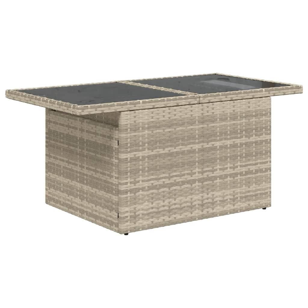 Sofasæt til haven 9 dele med hynder i polyrattan lysegrå view 2