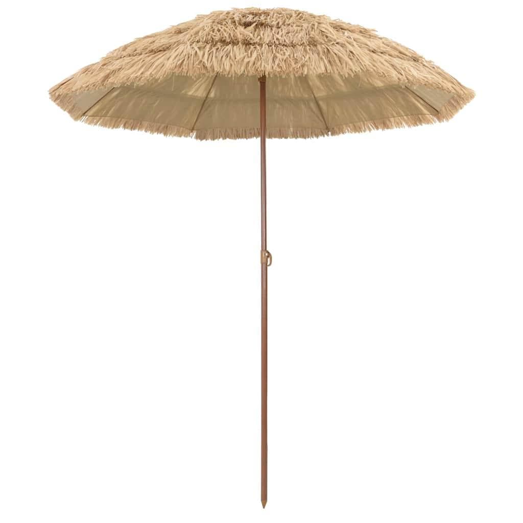 Strandparasol i naturfarve 160 × 160 × 196 cm - polyester og stål