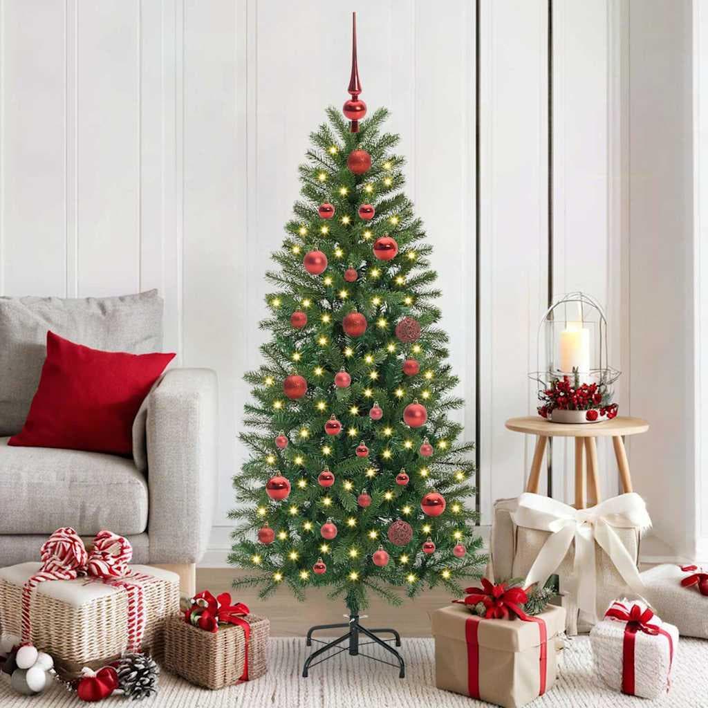 Kunstigt juletræ 150 cm med 150 LED - grøn (PE/PVC)