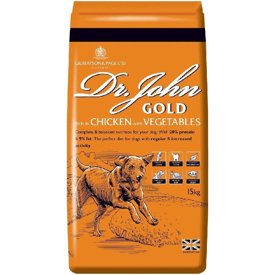 Hundefoder tørfoder Dr. John Gold Kylling 15 kg