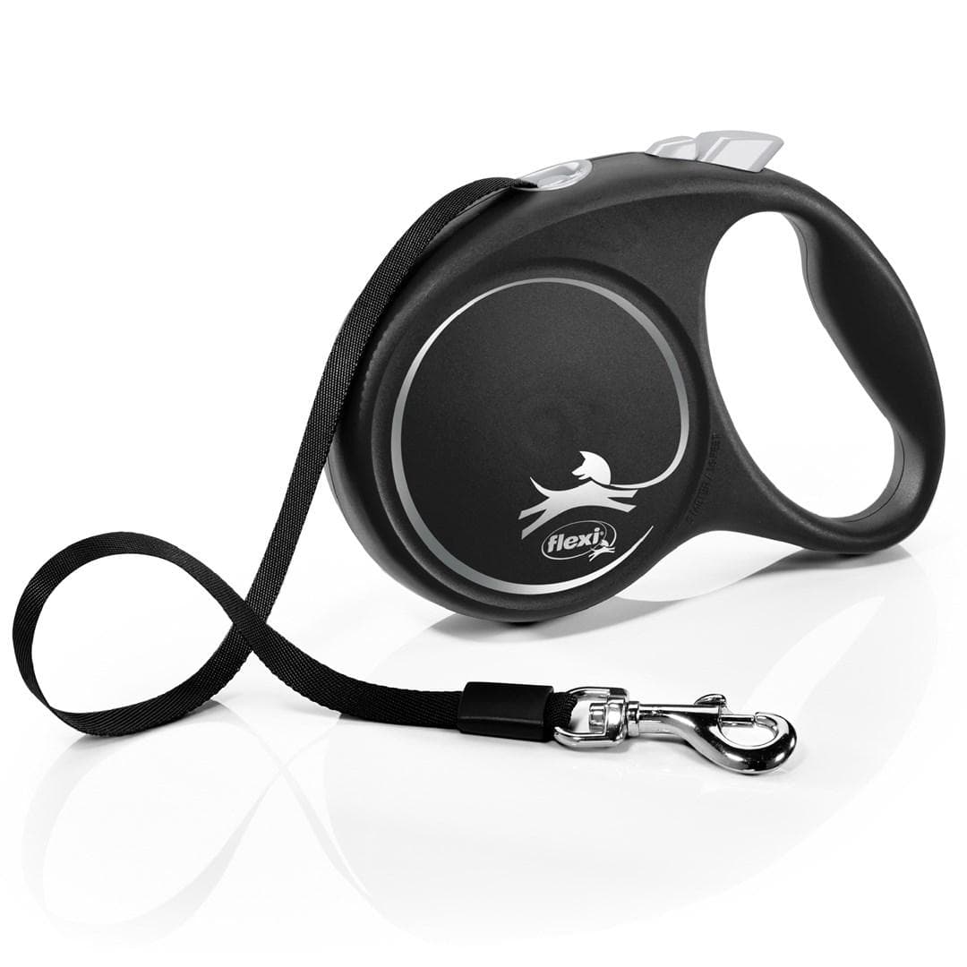 Hundeline med automatisk oprul – flexi Black Design L, 5 m