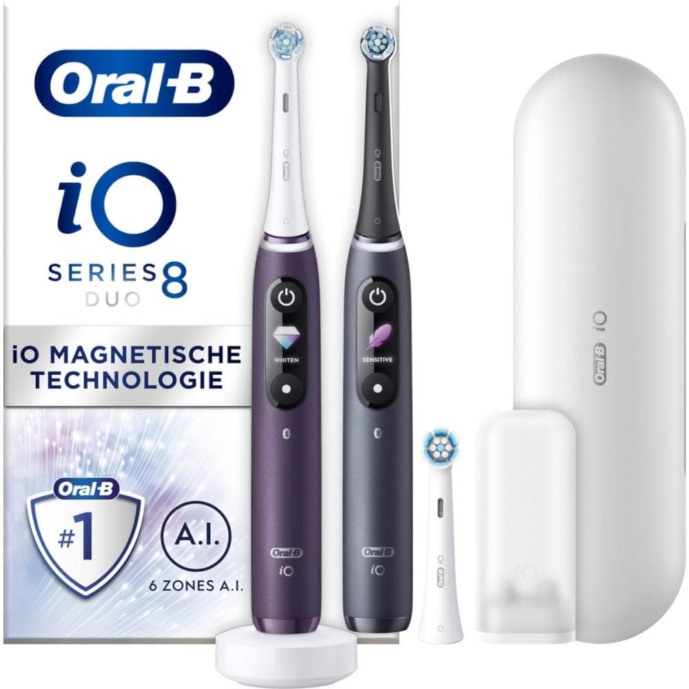 Oral-B iO Series 8n Duo elektrisk tandbørste - Sort/Lilla